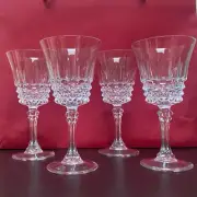 Crystal D'arques Durand Longchamp Wine Glasses Stem of 4