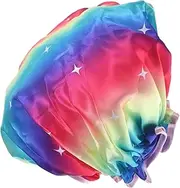 SAFIGLE Double Bath Cap for Women Comfortable Hair Drying Shower Cap Stylish Satin Bonnet with Elastic Band for and Face Washing