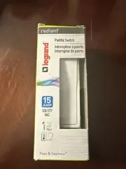 Legrand Radiant Paddle Switch 15 AMP Single Pole