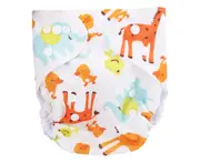 Washable Pocket Diaper Baby Cotton Diaper Reusable LeakageProof Infant Nappy Diaper(Giraffe )