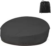 Patio Rattan Daybed Cover Round Anti-UV Waterproof Furniture Cover Heavy Duty 210D Oxford Fabric Garden Daybed Sofa Protective Cover for Outdoor Garden Sofa Bed 90'' L x 33'' H Black