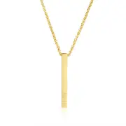 Personalised Solid Bar Pendant Necklace In Gold