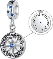 NARTGO Compass I'd be Lost Without You Charm Compatible with Pandora Charms Bracelets Jewelry Birthday Gifts