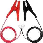 Electric Fence Clip, Solar Charger Charging Cord Current Test Cord, Electric Fence Charger, 2 Piece Fence System Wire, Garden Yard Electric Fence Leads with Alligator Clips