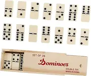 Toddmomy 1 Set Dominoes for Adults Wooden Dominoes Game in Portable Box Enhance Logical Thinking Math Skills for Family Gatherings Social Events Sturdy Safe Design