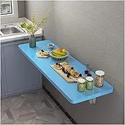 Blue Wall Mounted Fold Down Dining Table Waterproof Workbench 90 * 30Cm Space Saving for Laundry Room & Kitchen
