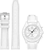 [HEYOZURY] Bands for Moonswatch Watch Curved Rubber Strap Compatible with Omega X Swatch 20mm Silicone Watch Band Men Women Replacement Bracelet Omega MoonSwatch Speedmaster No Gap Strap