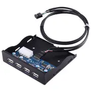 4-Port Usb 2.0 Hub For 3.5 Floppy Bay Black