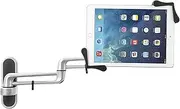 Tablet Wall Mount – CTA Articulating Metal Tablet Holder with 360-Degree Rotation for iPad 10th Gen 10.9" - iPad 7/8/9 Gen 10.2" - iPad Air 4 - iPad Pro - iPad Mini - Surface Pro 4 - Silver (PAD-ATWM)