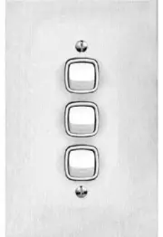 HPM ARCHITECTURAL METAL ROCKER SWITCH 3-Gang 10A 2-Way Vertical, Stainless Steel