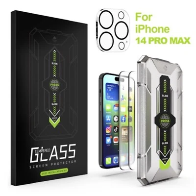 2 Pack Screen Protector iPhone 14 Pro Max 6.7-inch & 1 pc Camera lens protector