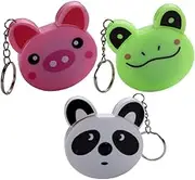 EXHUMKY 3pcs Animal Keychain Measuring Tape Retractable Body Tape Measure for Cute Panda Frog Pig Design for Home Use and Crafts