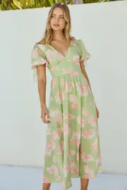 Blossom Season Maxi Dress Green