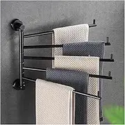 Bathroom Towel Rack 5-Arm Swivel Towel Bar,Wall Mounted Bath Towel Hangers Kitchen Towel Holder,Solid Aviation Aluminium Swing Out Towel Rack Aqiong