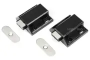 2pcs Black Magnetic Push To Open Latch Touch Drawer Cabinet Door Catch Close