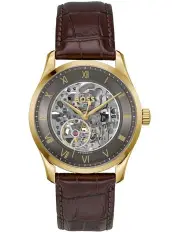 [BOSS] Principle Skeleton Calfskin Dial Watch in Grey