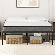 Bed Frame Single/Double/Queen Metal Bed Base 41cm Upholstered Mattress Base Black