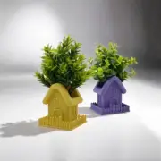 House with Picket Fence Planter | House with Picket Fence Pot | Cartoon Home Pot