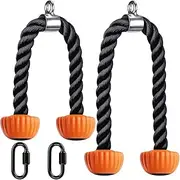 Kapika Profession Tricep Rope Cable Attachment, Soft Rubber End, Cable Rope Attachments for Gym, 28 & 36 Inches, Great for Face Pull Rope and Pull Down Rope