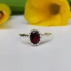 Red Garnet Gemstone Filigree Promise Ring 925 Sterling Silver Promise Gift ring