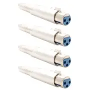 4 Pcs XLR 3-Pin Female to 6.35mm 1/4" Stereo Female Microphone Adapter Connector