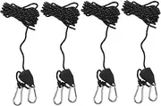DECOMELODY 4 Pack of Heavy Duty Outdoor Bungee Cords Tent Guy Lines Camping String Multipurpose Carabiner Tension Ropes