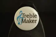 Lot of 3 "TREBLE MAKER" BUTTONS 2 1/4" NEW! pin pinback MUSICIAN MUSIC G CLEF
