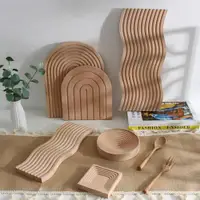 在飛比找ETMall東森購物網優惠-水波紋櫸木甜品面包板熏香攝影