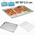 Stainless Steel Baking Tray Oven Pan Cookie Sheet with Cooling Rack 40*30*2.5cm