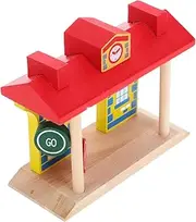 WOONEKY Miniature Train Tunnel Model Railway Station Building Block Track Connector Set for Boys and Girls