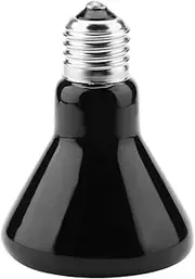 EVTSCAN Heat Emitter Bulb, 10 Types 220-230V Infrared Ceramic Emitter Heating Light Bulb Lamp for Reptile Pet(50W-Black)