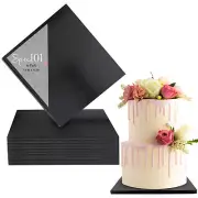 Spec101 Square Cake Boards Bulk 12pk - 12 Inch Cake Drum Black 1/2in Pleat Edge