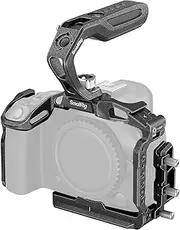 SmallRig Black Mamba Camera Cage Kit for Canon EOS R5 Mark II with Top Handle and Dedicated Cable Clamp, Aluminum Alloy Camera Rig with HawkLock Cold Shoe, 1/4''-20 & 3/8''-16 Threaded Holes - 4976
