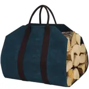 Sturdy Waxed Canvas Firewood Log Carrier, Durable Firepalce Wood Bag with Rei...