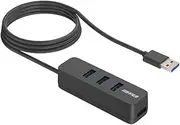 Buffalo BSH4U145U3BK USB 3.2 Gen1 Bus Power 4-Port Hub Black Top Plug Model