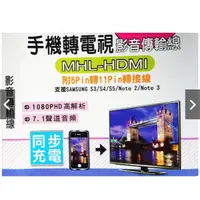 在飛比找蝦皮購物優惠-手機轉電視 MHL-HDMI 影音傳輸線