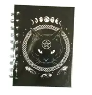 Amazing Wicca Pagan CAT Notebook Notes Book Spiral Hard Cover Print Design
