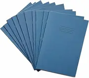Rhino A4 Exercise Books, 32 Page / 15mm Lined with Blank Alternate Pages Notebook, 10 Pack, Office & School Stationery Supplies, Light Blue
