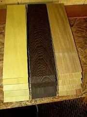 15 PIECES KILN DRIED SANDED THIN YELLOWHEART, WENGE, CANARYWOOD 12" X 3" X 1/4"