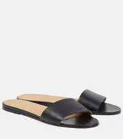 [The Row] The Row Signum leather slides AU 7 black