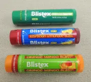 Blistex 3-PACK Orange Mango / Raspberry Lemonade /Mint Lip Balm SPF 15 full size