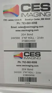 2 Rolls 24"x500' Bond Plotter Paper KIP OCE Xerox Ricoh