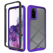 MCC Shockproof Bumper Case Samsung Galaxy S20 Clear Back Cover G980 G981 [Purple]