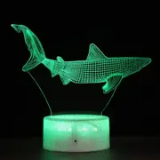Crack Base Sea Animal Series Creative 3D Colorful LED Decorative Night Light, Crack Colorful: Touch + Remote Control Version