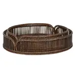 [Florabelle Living] Luca Rattan Round Tray Set 2 Tray Antique Brown