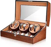WatchWatchWinderBoxAutomaticWatchWinder,6+7StorageDisplayBoxCaseWithExtremelySilentMotor,BatteryPoweredOrACAdapter Needed KeYJ