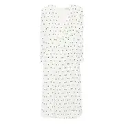 [Alessandra Rich] Alessandra Rich Polka-dot Pleated Day Dress 38 IT WHITE/BLUE