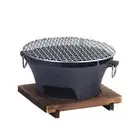 NNEAGS Large Cast Iron Round Stove Charcoal Table Net Grill Japanese Style BBQ P
