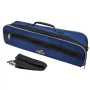 *GREAT GIFT* Padded Flute CASE COVER w Side Pocket/Strap. Dark Bluee