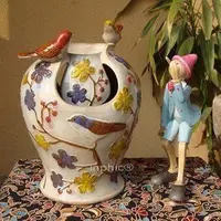 在飛比找Yahoo!奇摩拍賣優惠-INPHIC-立體小鳥流水噴泉擺飾 陶瓷工藝品 桌面擺設 加